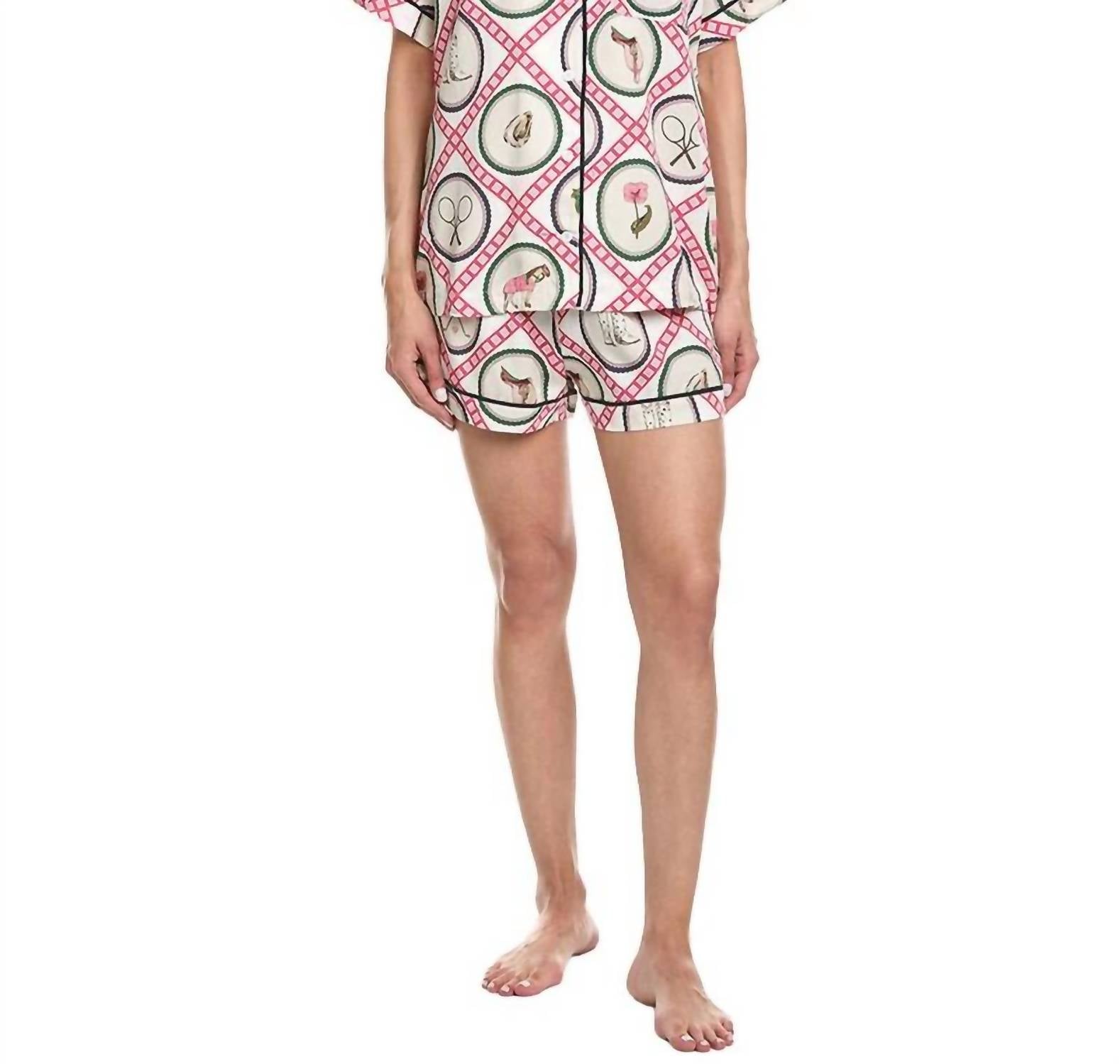 Saddles & Swings Country Club Pajama Short Set In Pink