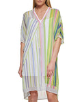 DKNY Printed V-Neck Dress