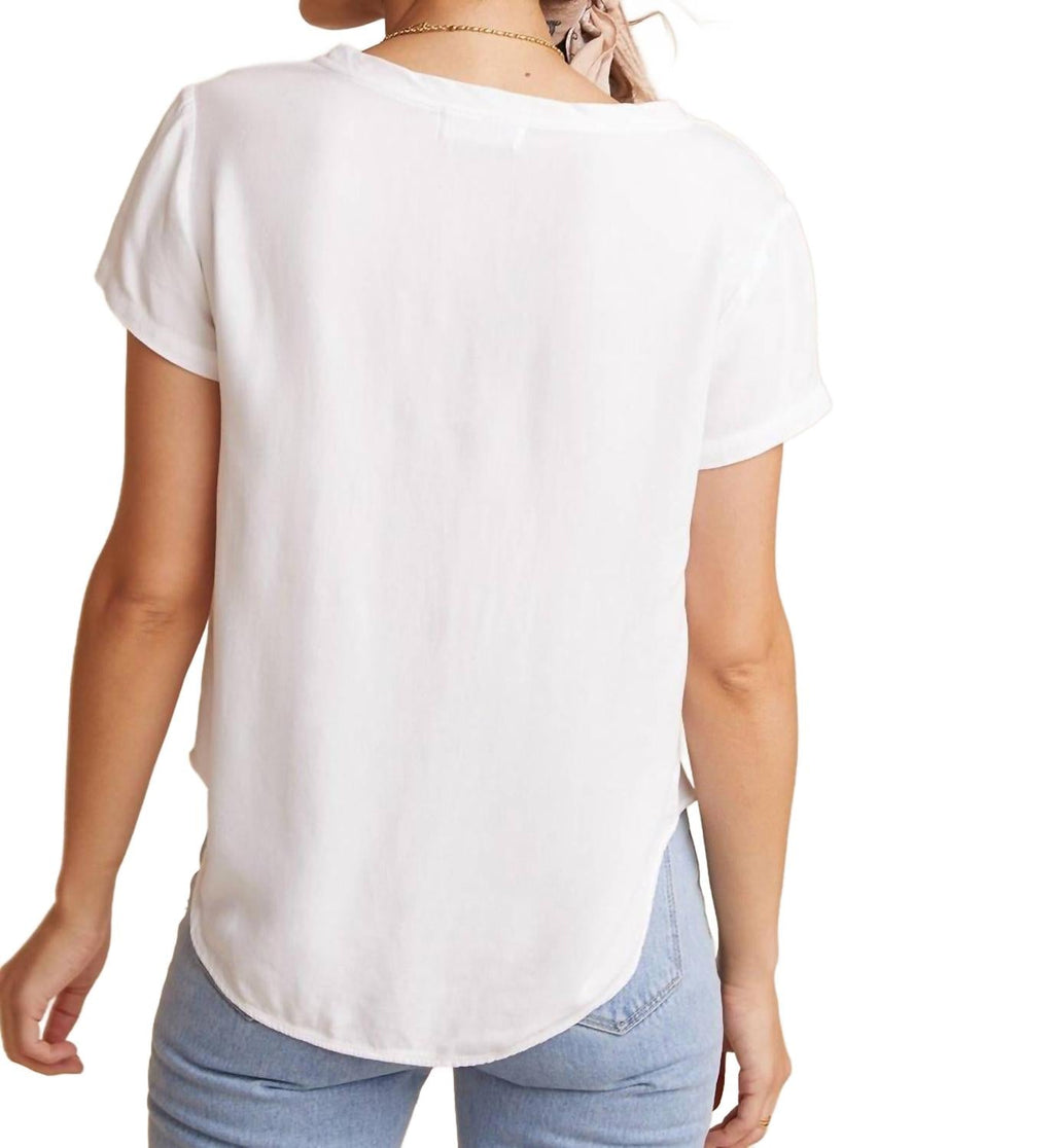 Vneck Tee In White