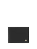 Ferragamo Men Micro Gancio Grained Leather Bi-Fold Wallet