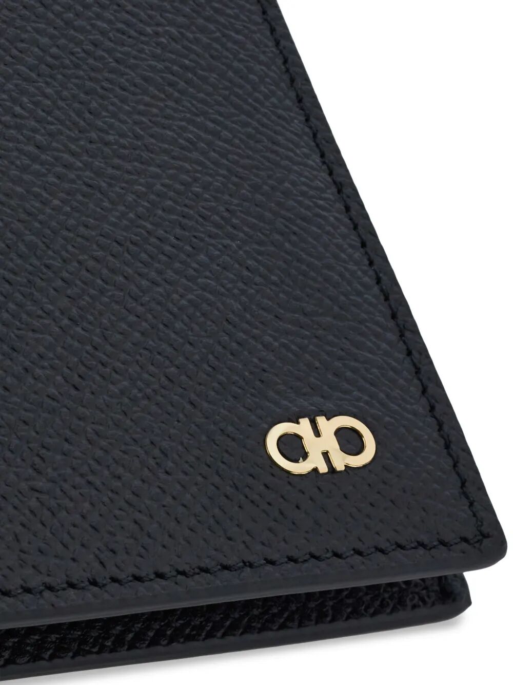 Ferragamo Men Micro Gancio Grained Leather Bi-Fold Wallet