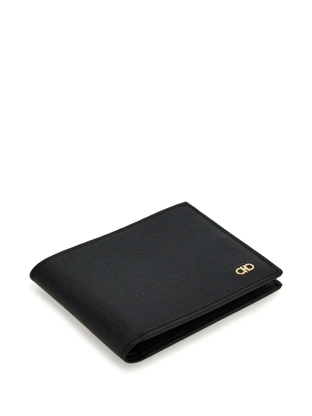 Ferragamo Men Micro Gancio Grained Leather Bi-Fold Wallet