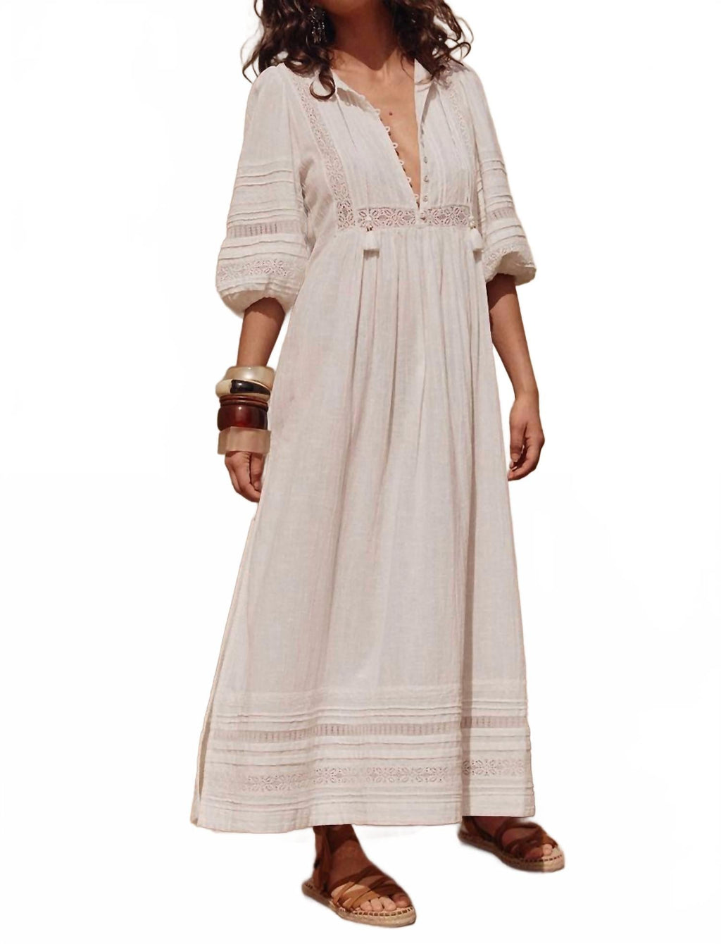 Stevie Lace Boho Dress In Camellia