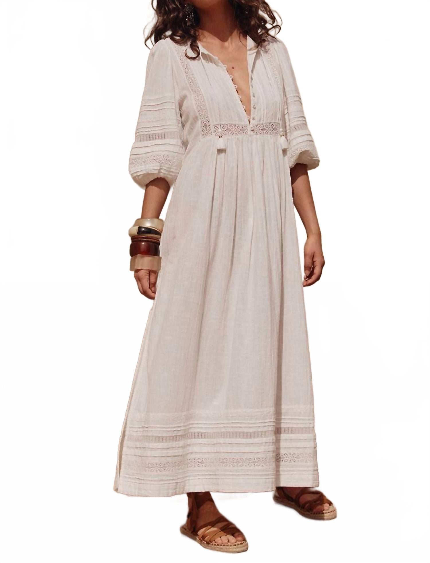 Stevie Lace Boho Dress In Camellia