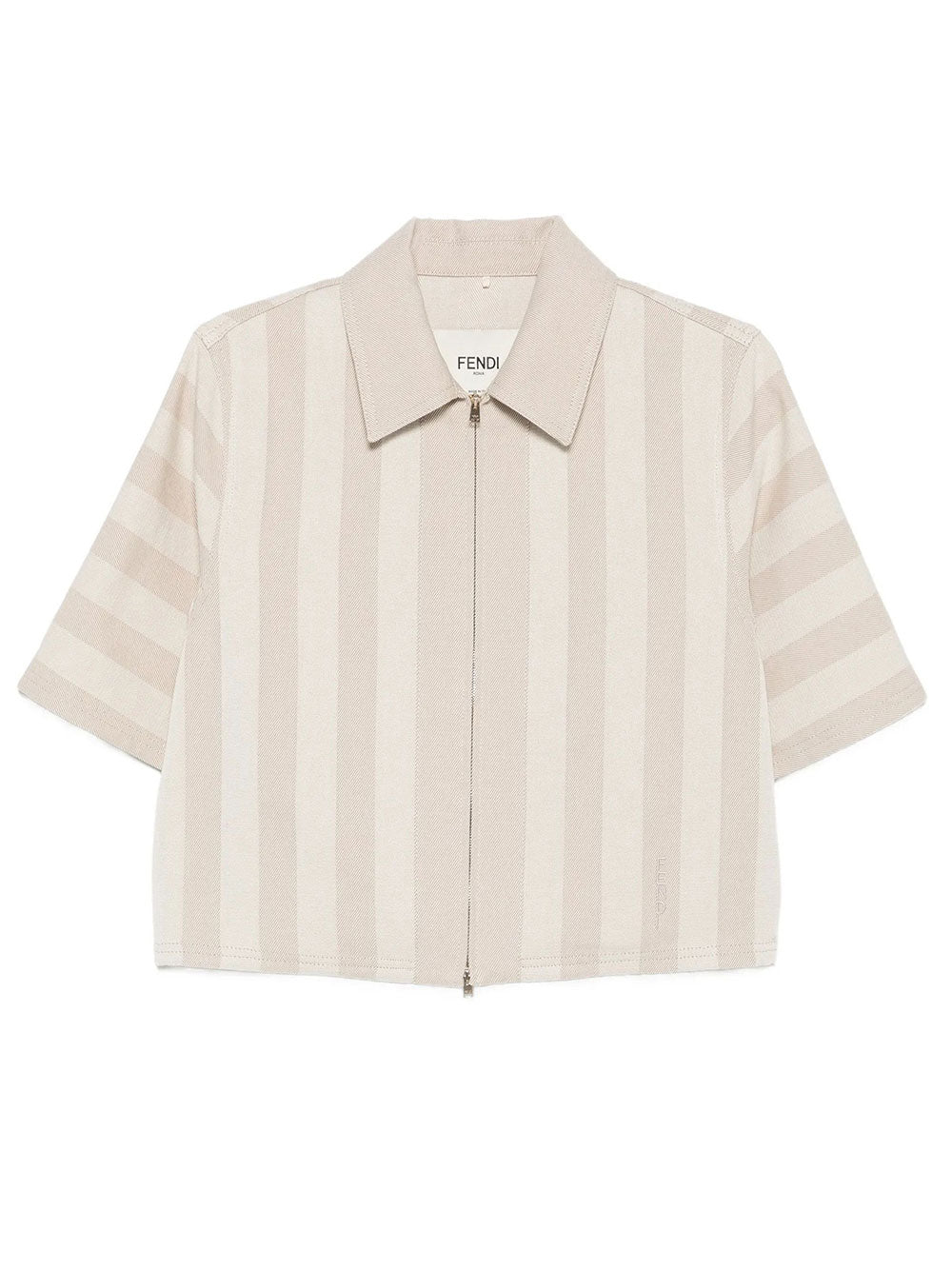 Fendi Women Pequin Drill Cropped Jacket