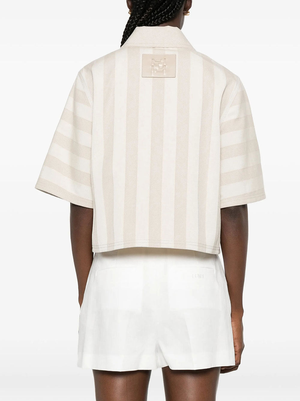 Fendi Women Pequin Drill Cropped Jacket