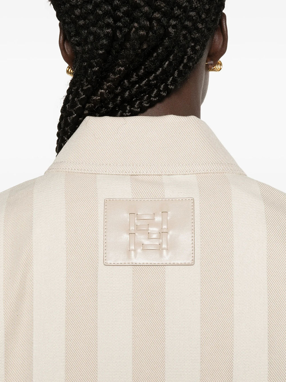 Fendi Women Pequin Drill Cropped Jacket