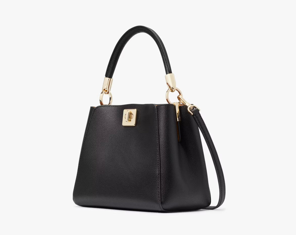 NWT Kate Spade Phoebe Small Top Handle Leather Bag In Black