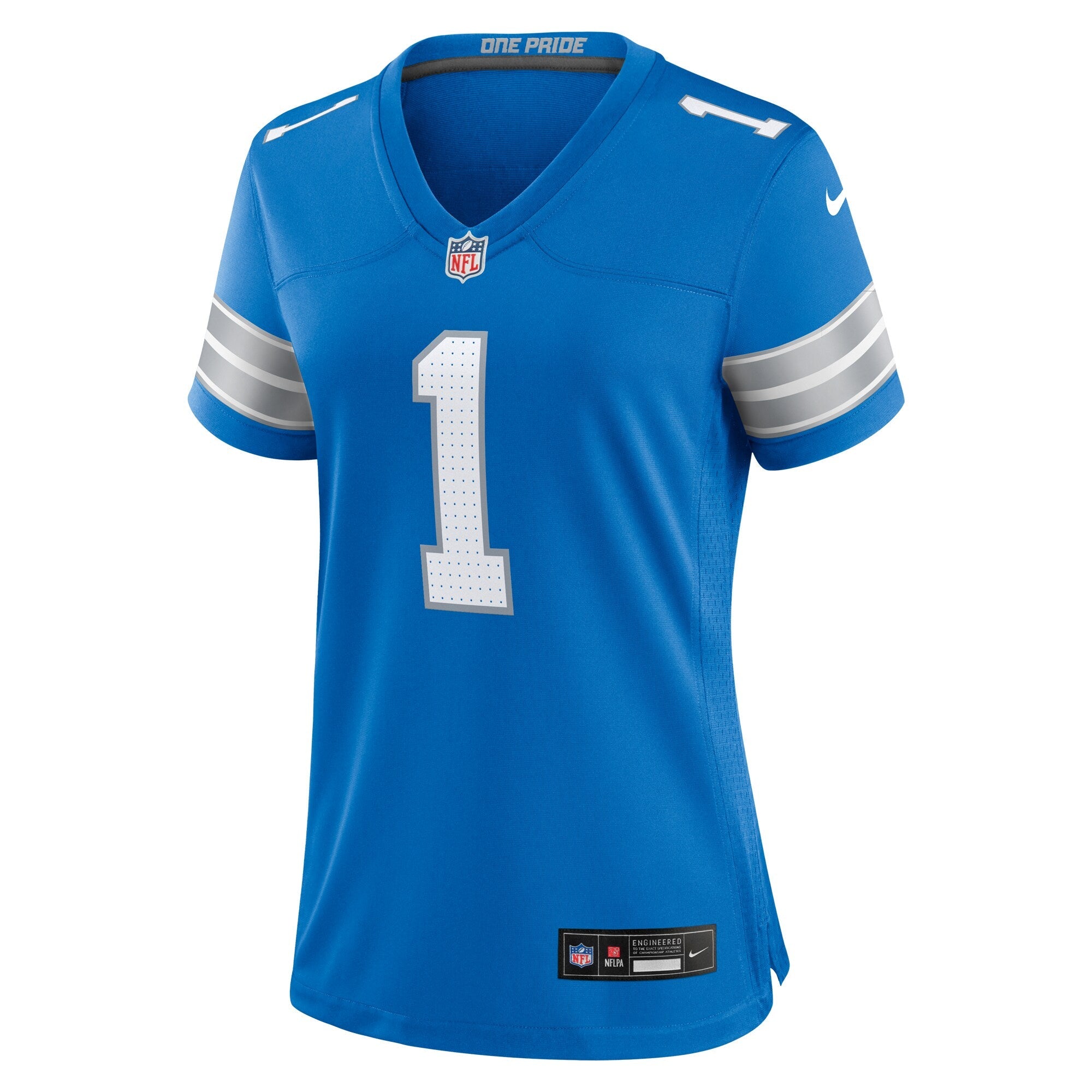 Detroit Lions Number 1 Mom Blue Game Jersey