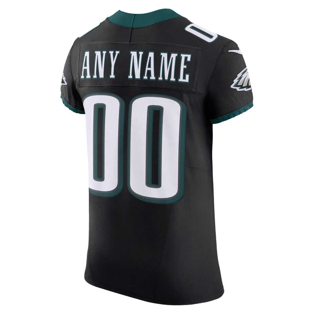 Philadelphia Eagles Black Alternate Vapor F.U.S.E. Elite Custom Jersey