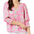 Ashlyn Trellis Tiles Top In Pink