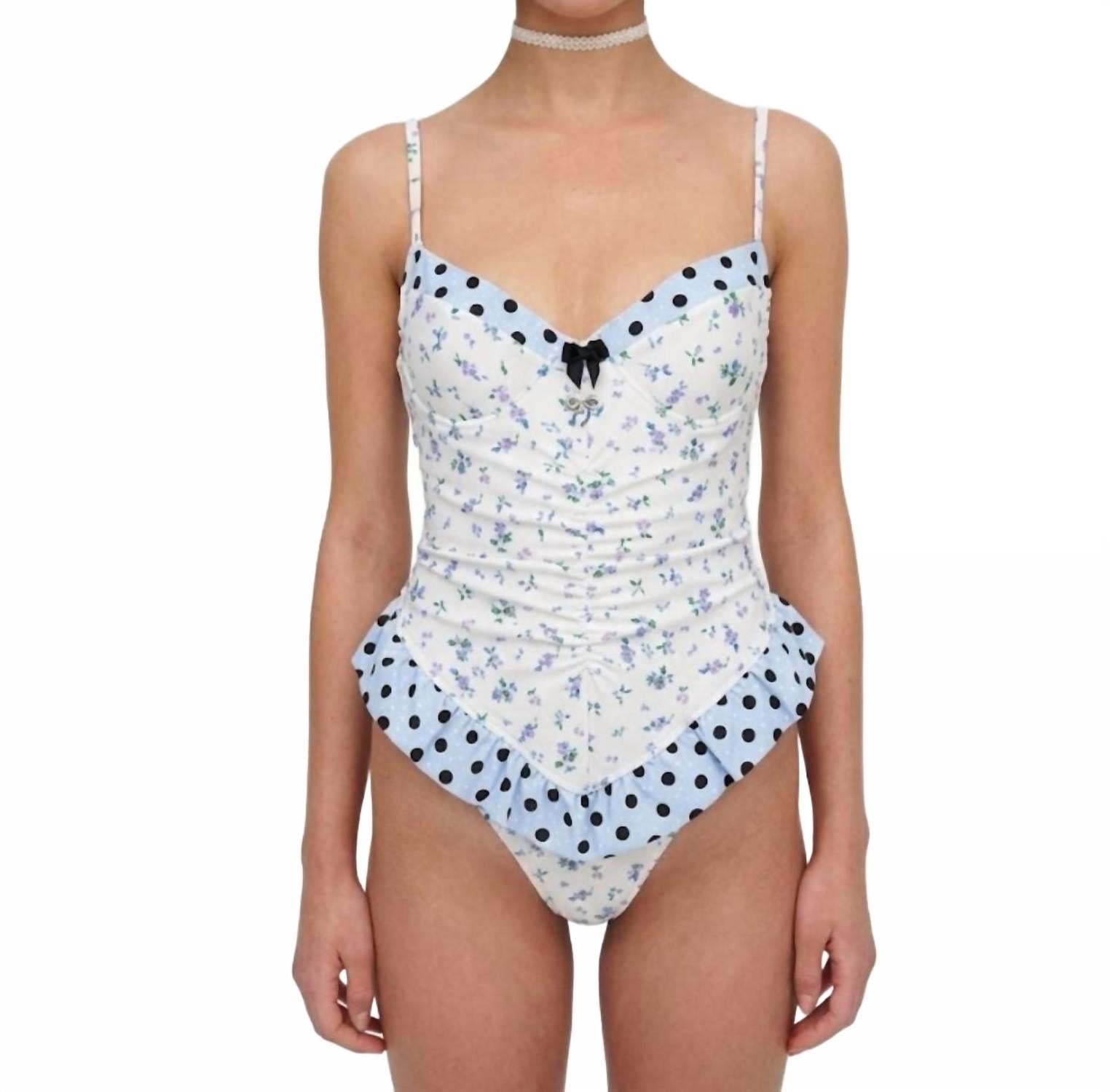 Muna Bathing Suit In Blue & White