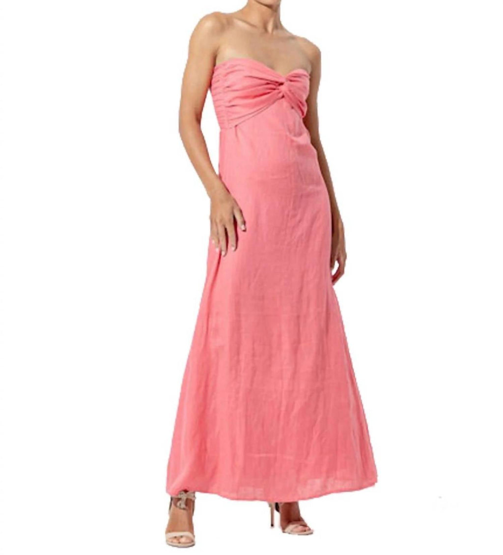 Melody Linen Maxi Dress In French Pink