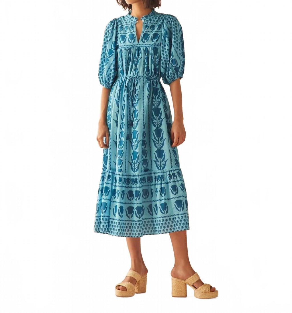 Riviera Midi Dress In Pali Coast