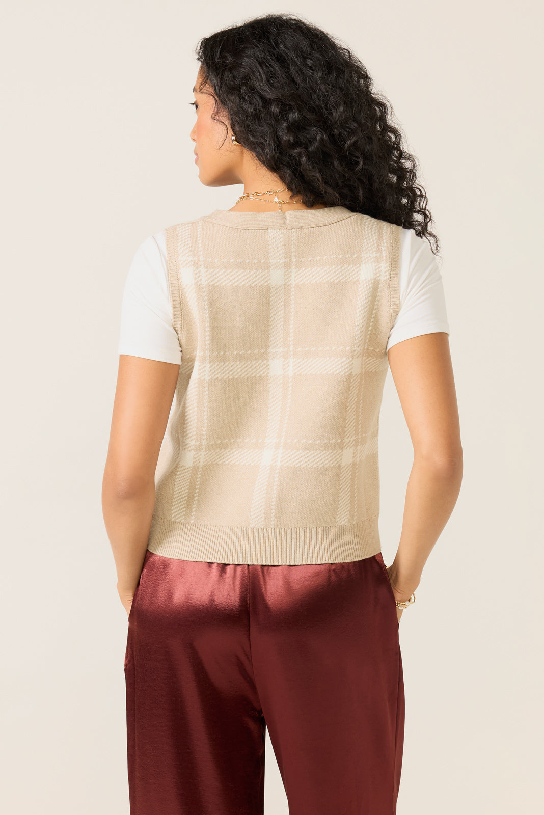 Women's Oliver Plaid Sweater Vest