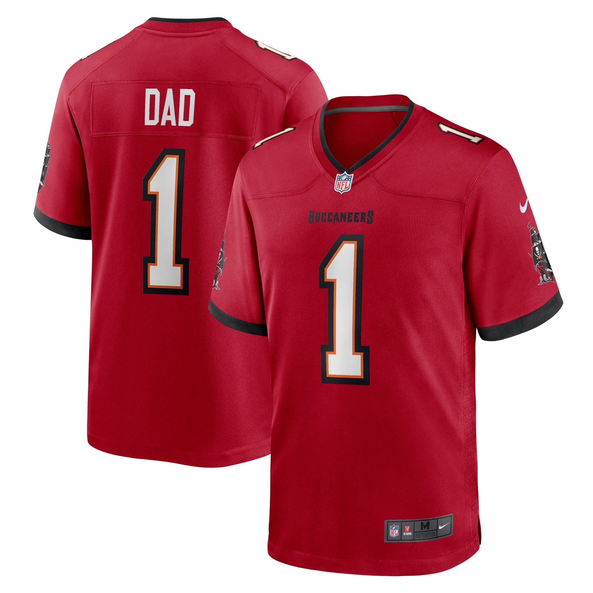 Tampa Bay Buccaneers Number 1 Dad Red Game Jersey