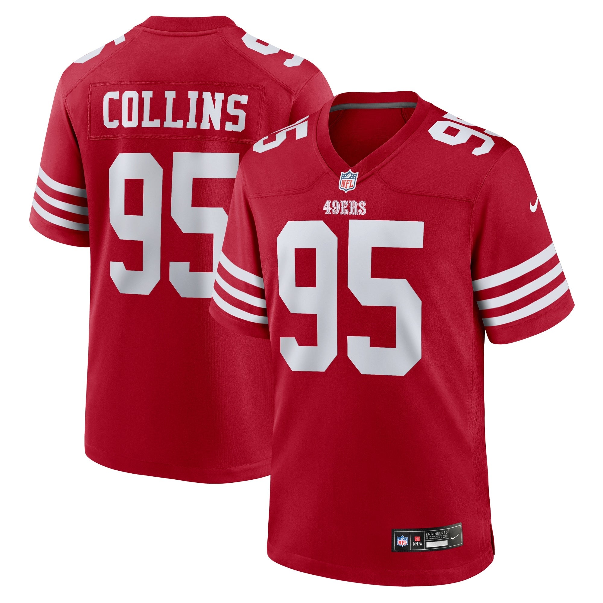 San Francisco 49ers Alfred Collins Scarlet Team Game Jersey