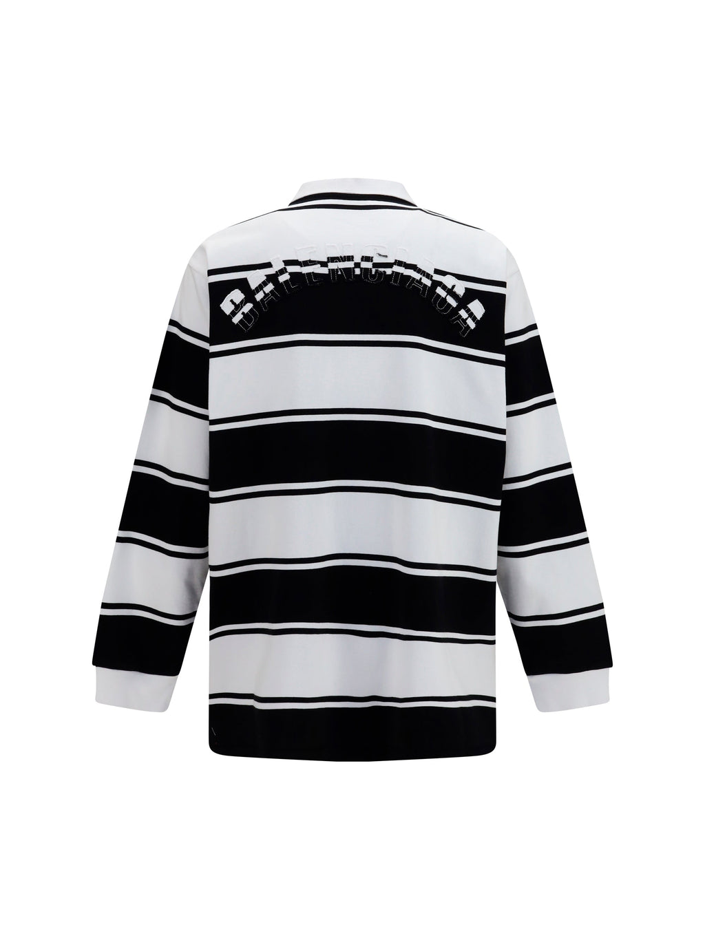 Balenciaga Men Striped Long-Sleeve Polo