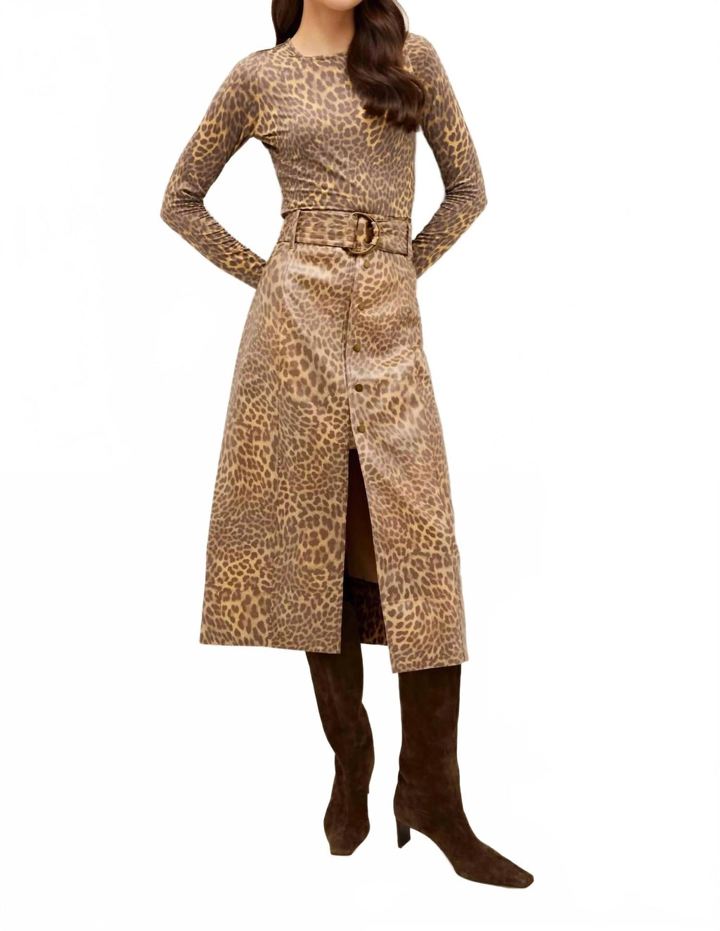 Chelsea Midi Skirt In Leopard