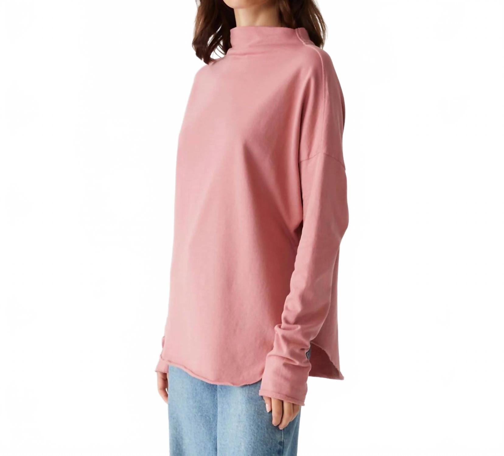Laurel Mock Neck Top In Pink