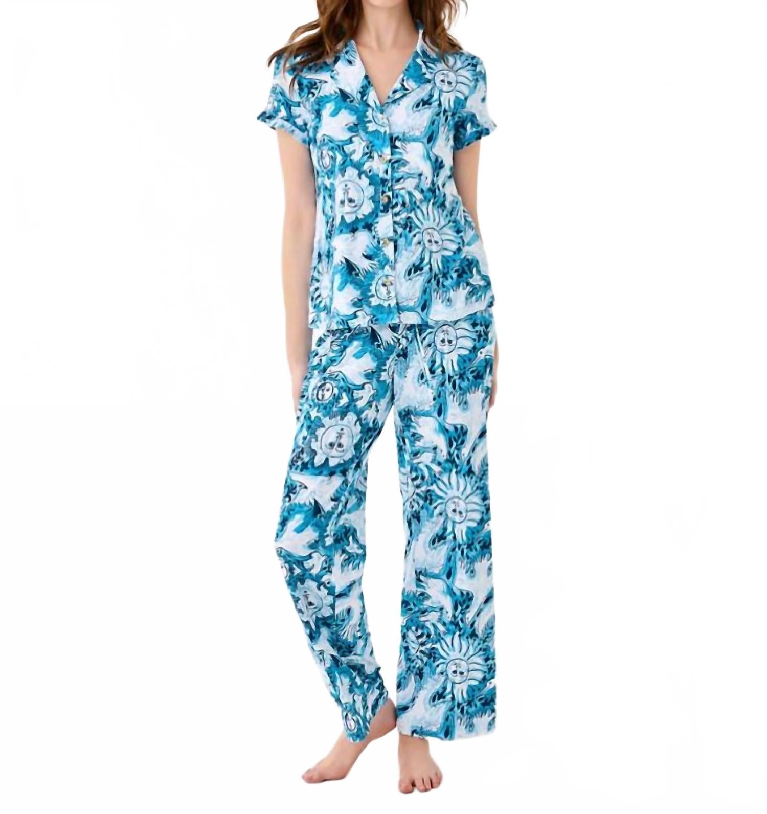 Valaine Pj Top In Bellevue Blue Lilly Gulls