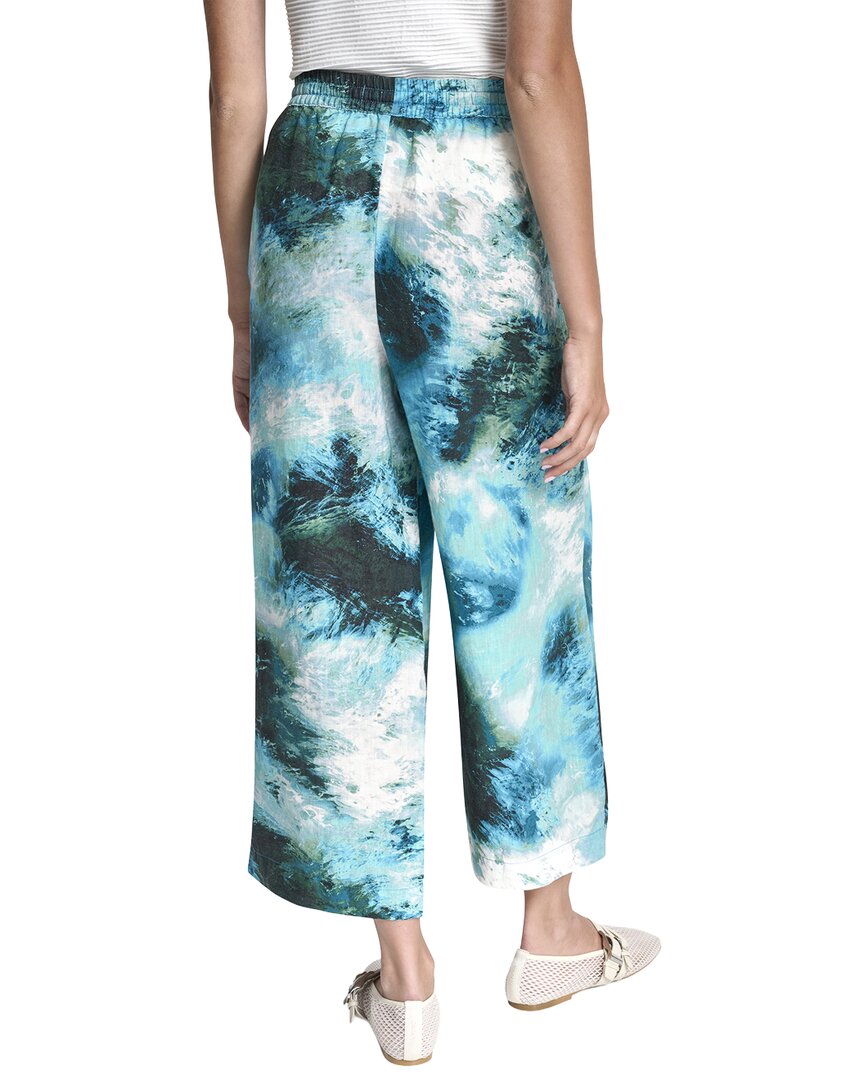 DKNY Pull On Printed Linen Pant