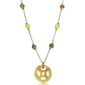 Silver 925 Sterling Silver Necklace with Synthetic Jade in Multi Color