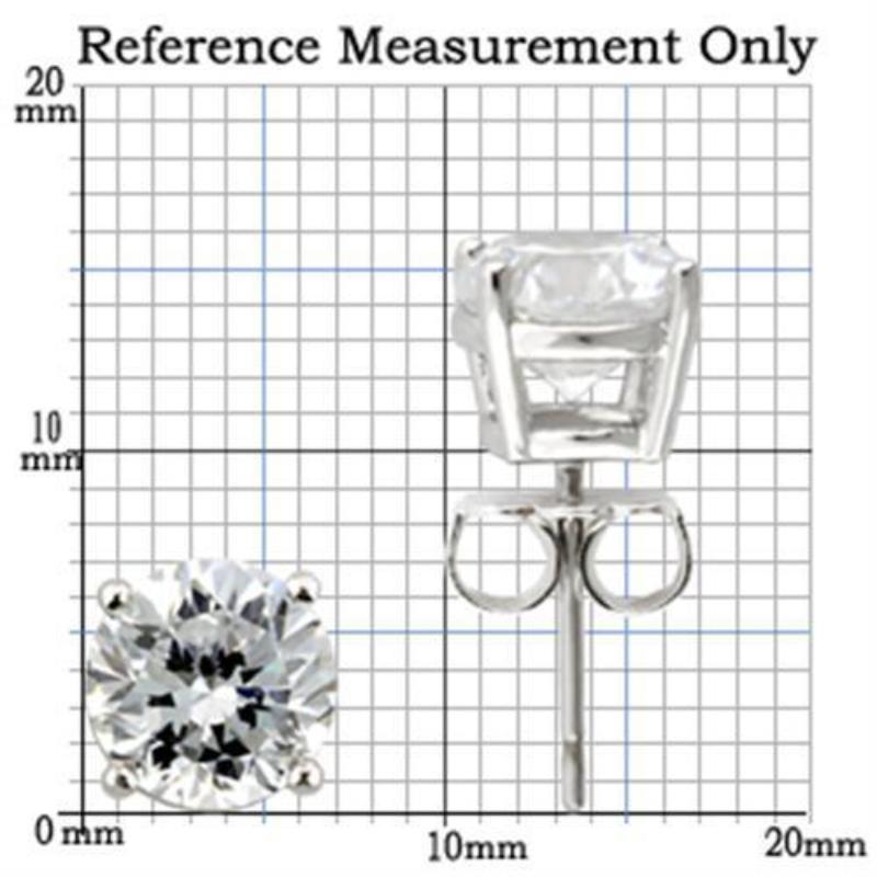 Rhodium 925 Sterling Silver Earrings with AAA Grade CZ in Clear