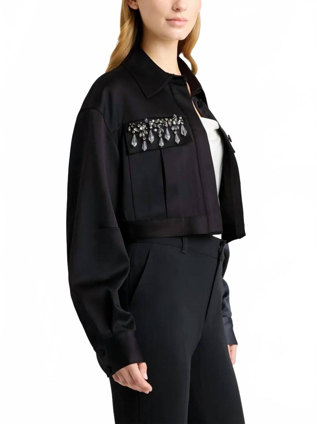 Layered Gemstone Damoni Jacket In Black