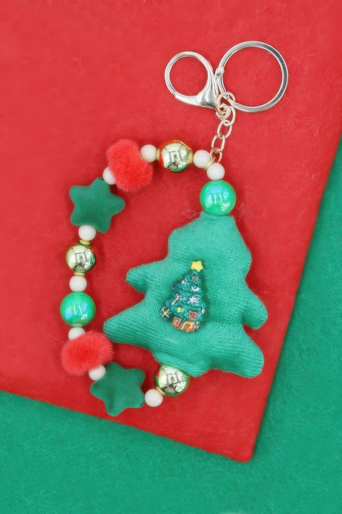 Festive Christmas Tree Keychain