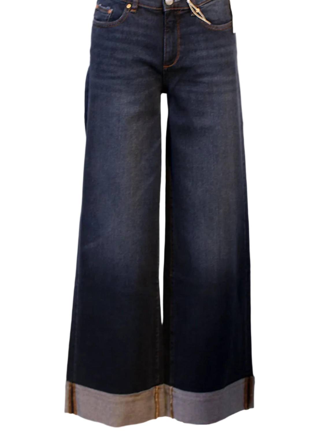 Women's Cuffed Hepburn Wide Leg Jeans In Boardwalk