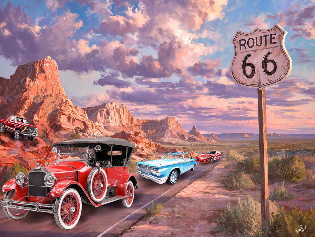 Line Up on Route 66 500 piece Jigsaw Puzzle for Adults