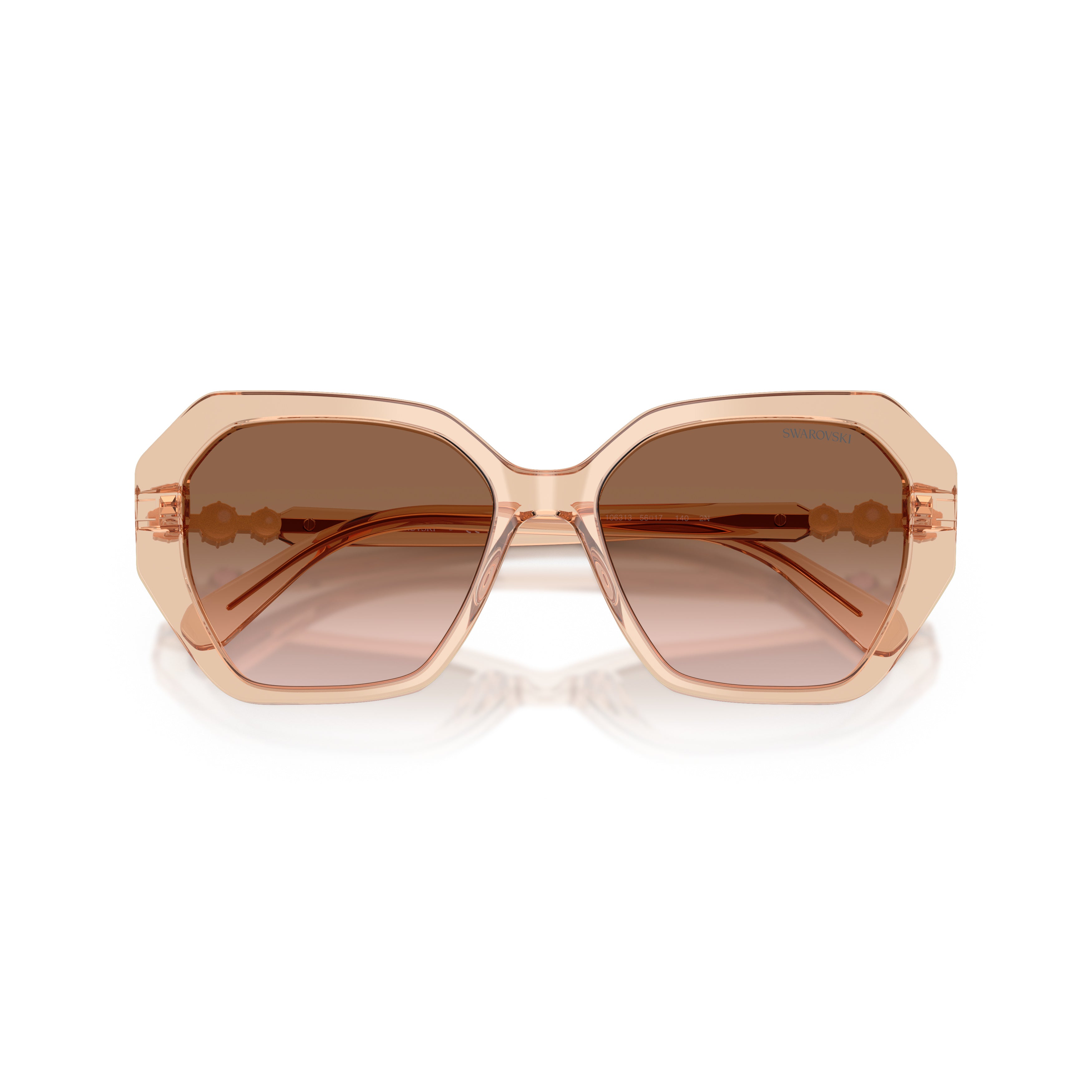 0Sk6017 Oversized Geometric Frame Sunglasses with Crystal Embellishments