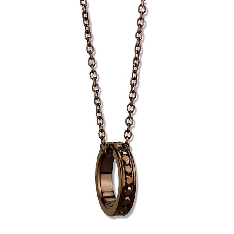 IP Coffee light Brass Chain Pendant with Top Grade Crystal in Light Coffee