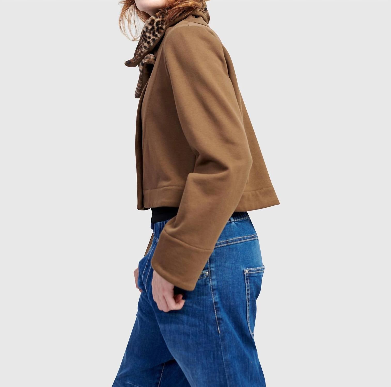 Urban Snug Moto Jacket In Camel