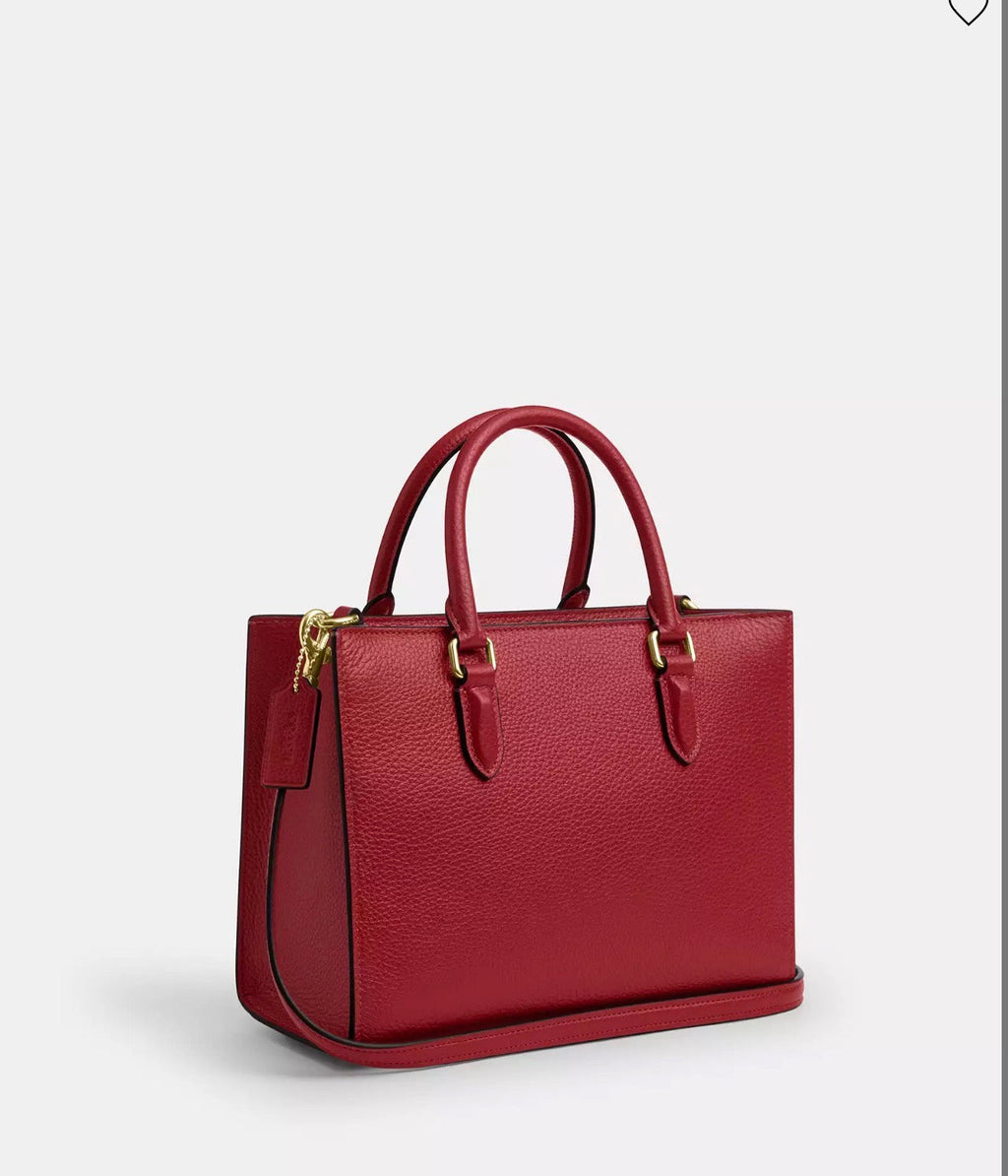 NWT Coach Maggie Small Tote Convertible Leather Bag In Red