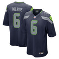 Seattle Seahawks Jalen Milroe College Navy 2025 NFL Draft Game Jersey