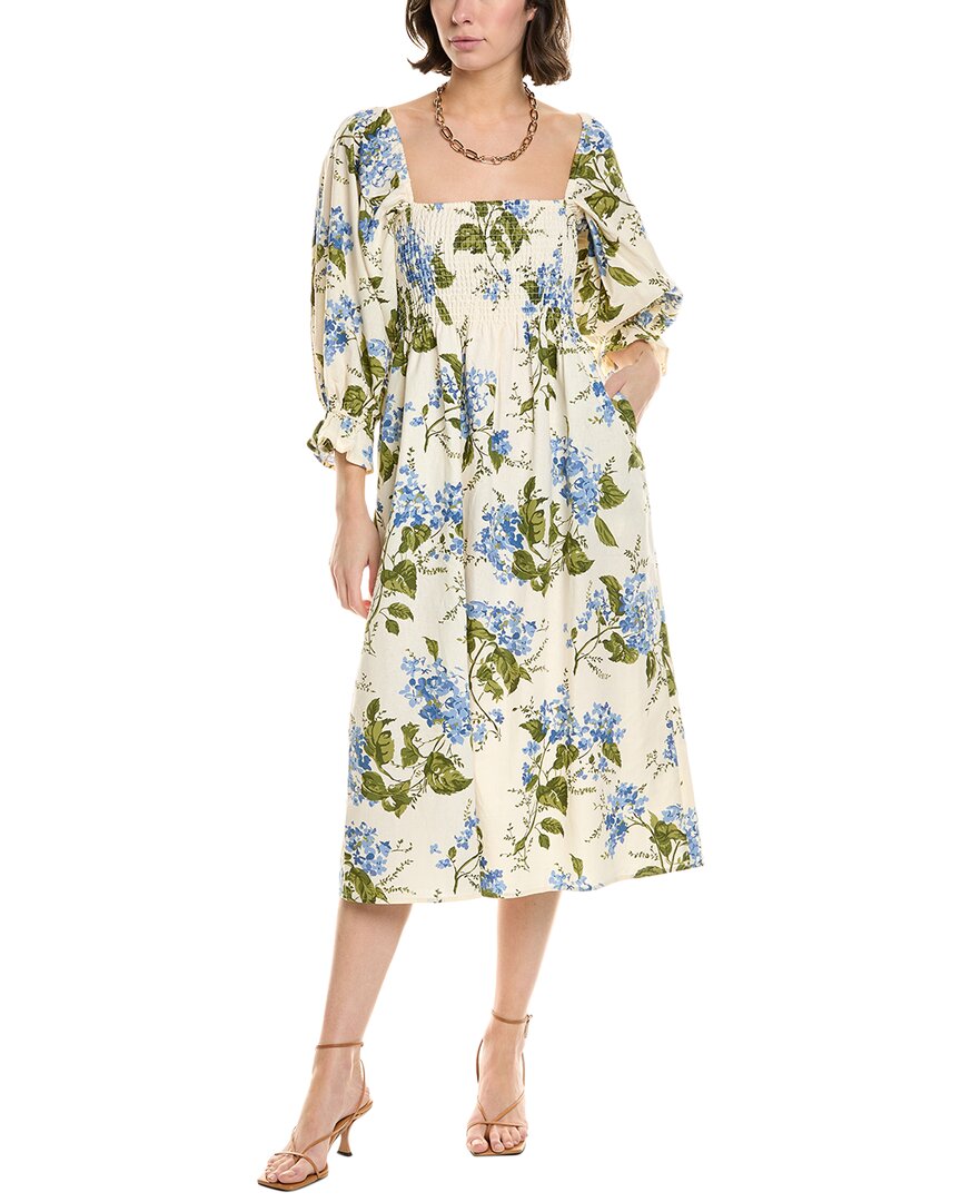 Femme Society Linen-Blend Midi Dress