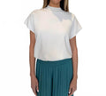Short Sleeve Drop Shoulder Sweater In Ivory