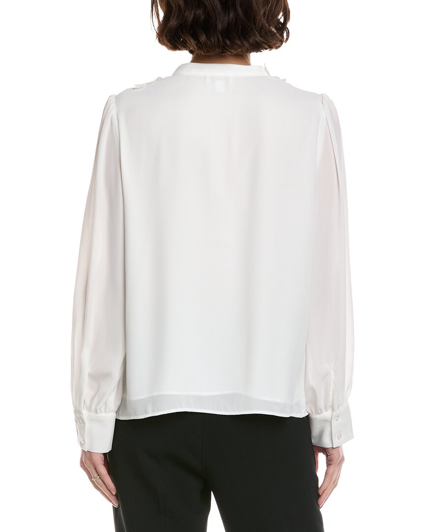 CeCe Half Placket Floral Lace Top