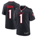 Houston Texans Number 1 Groom Navy Game Jersey
