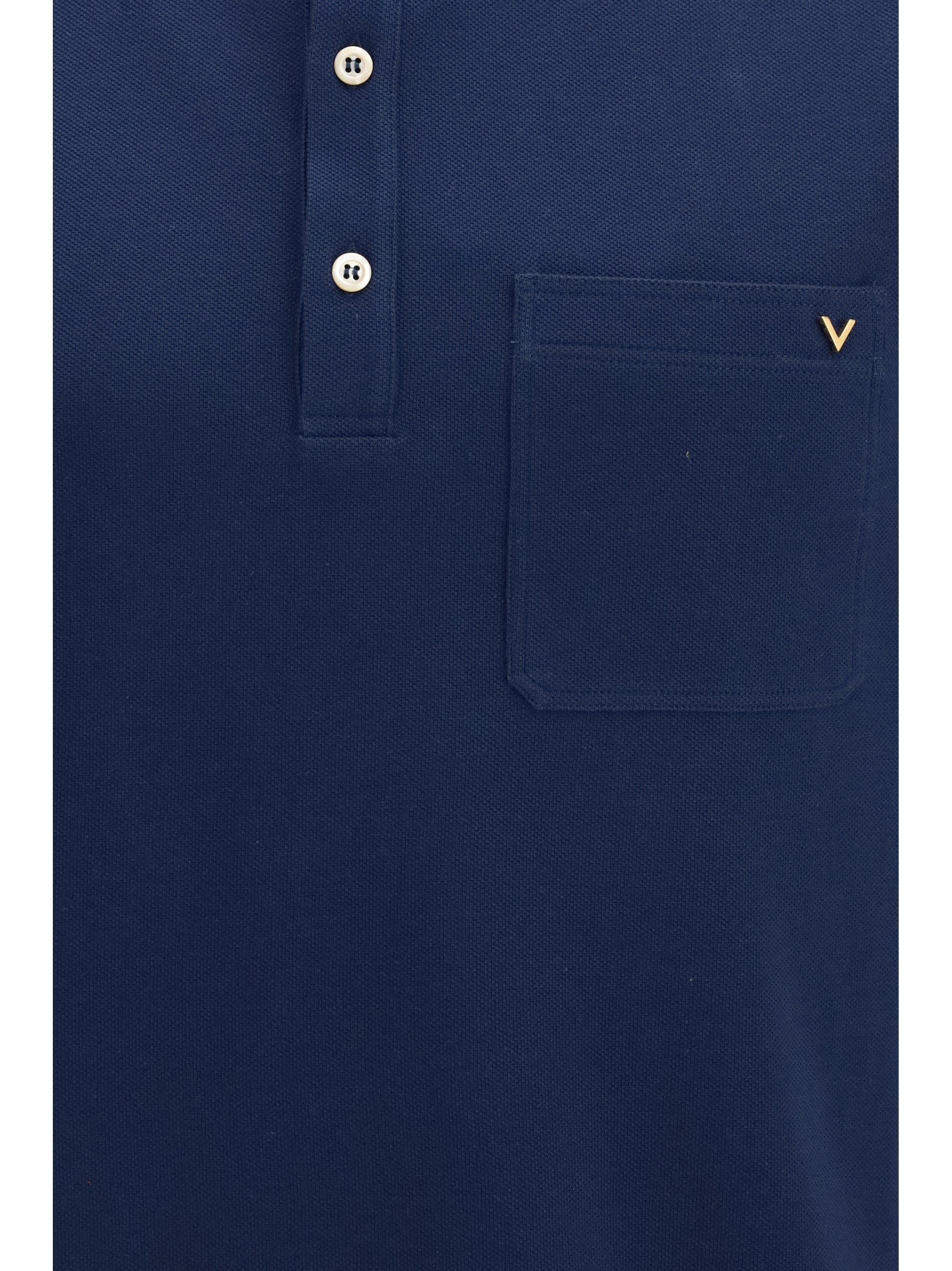 Valentino Men Cotton Piqué Polo With Vlogo
