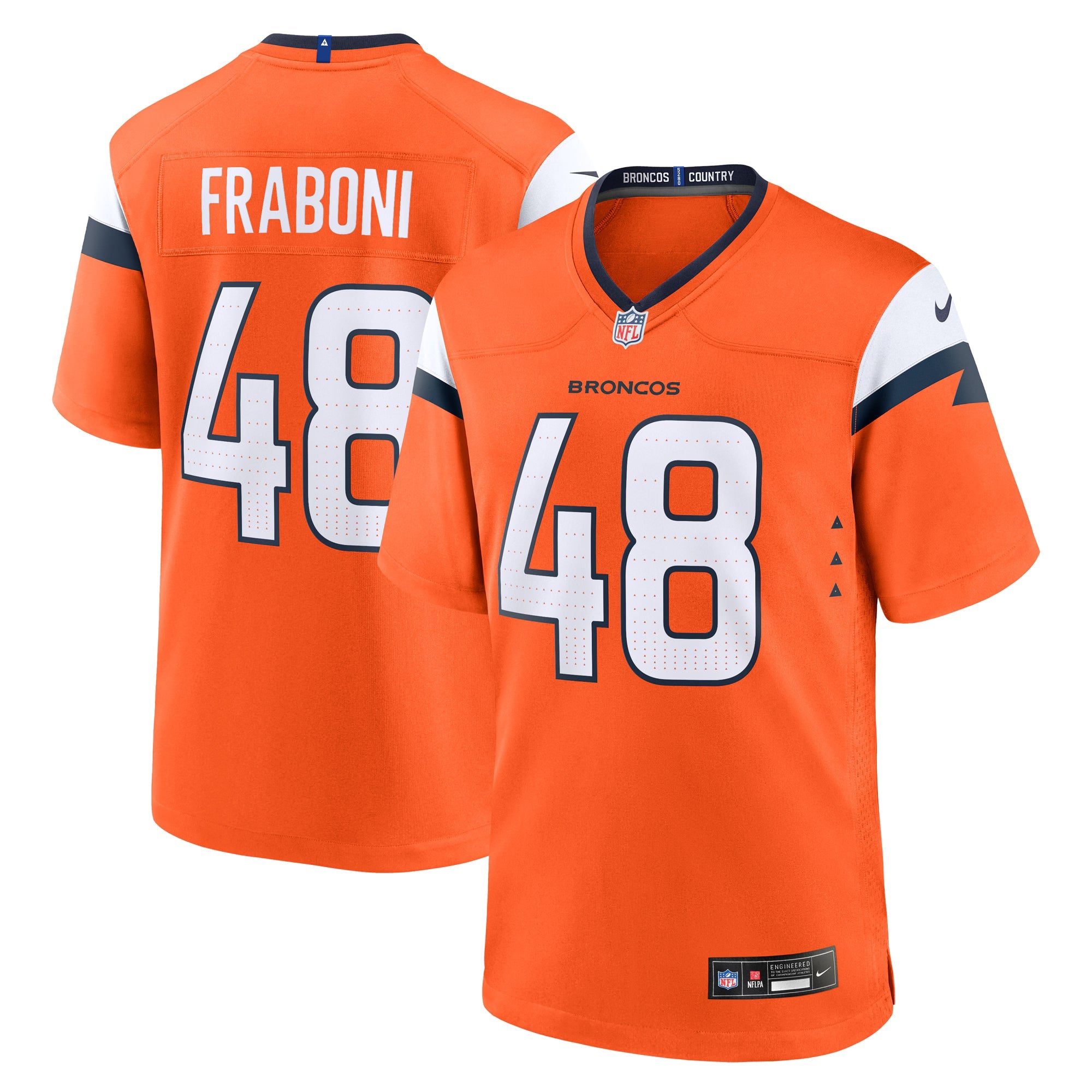 Denver Broncos Mitchell Fraboni Orange Team Game Jersey