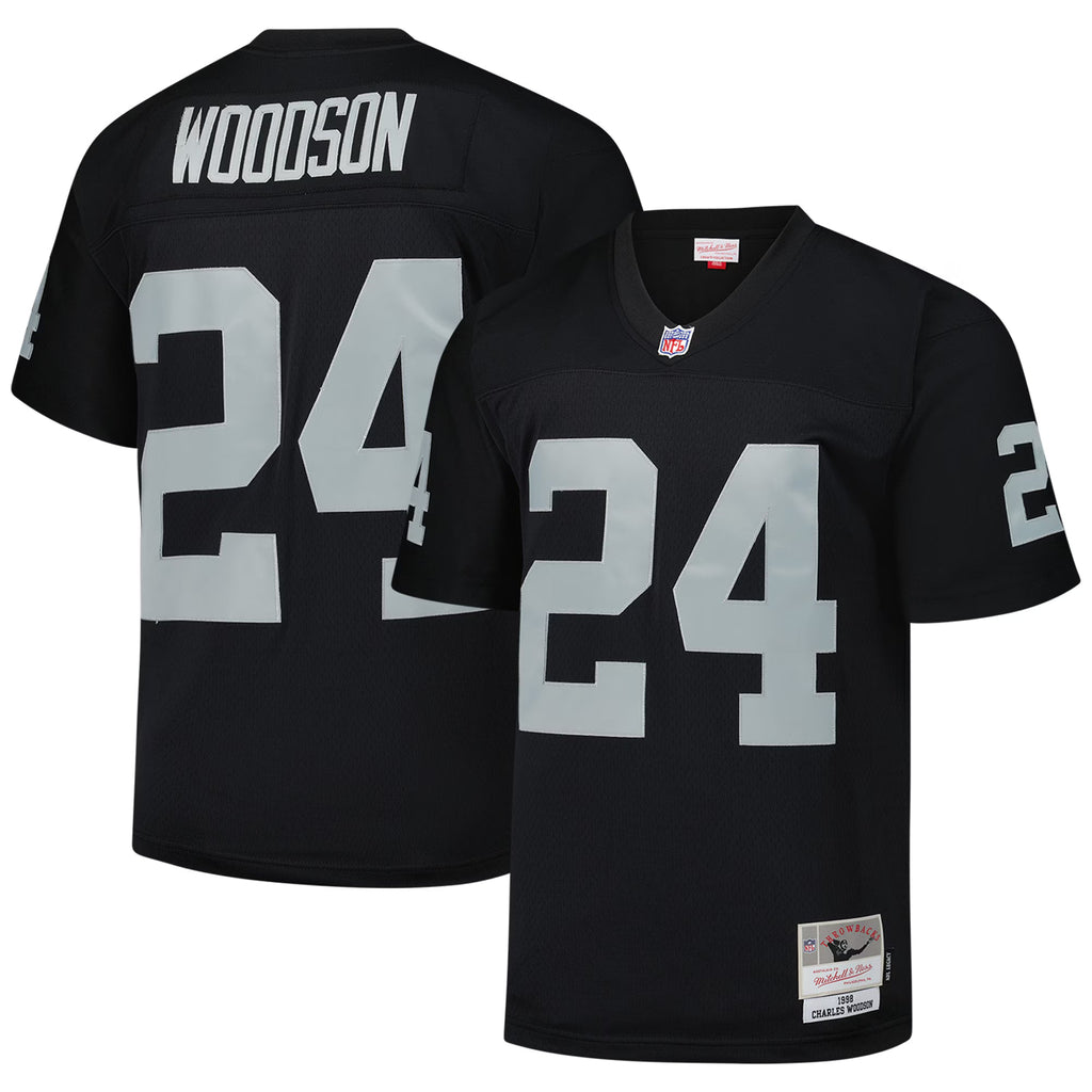 Las Vegas Raiders Charles Woodson Mitchell & Ness Black Legacy Replica Jersey