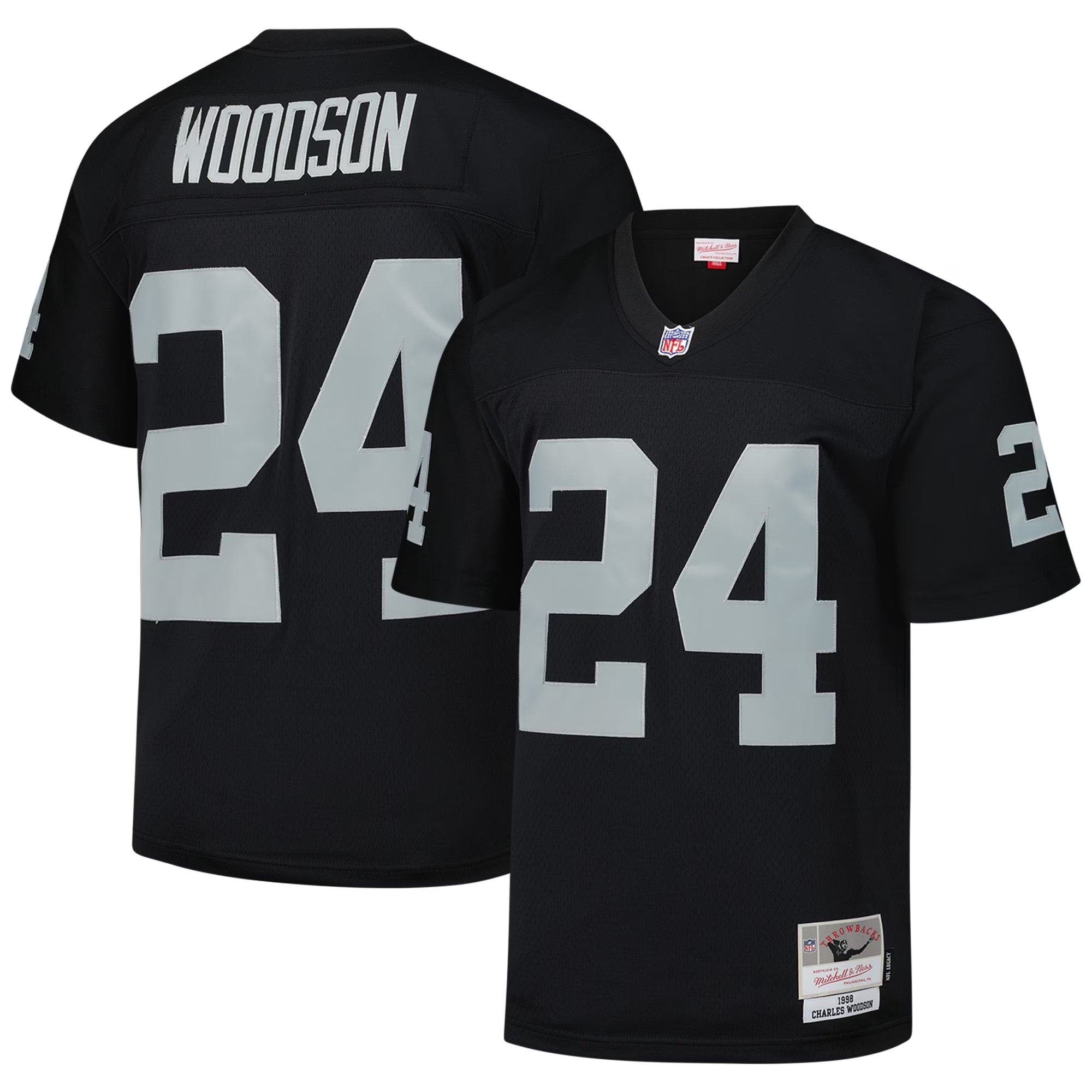 Las Vegas Raiders Charles Woodson Mitchell & Ness Black Legacy Replica Jersey