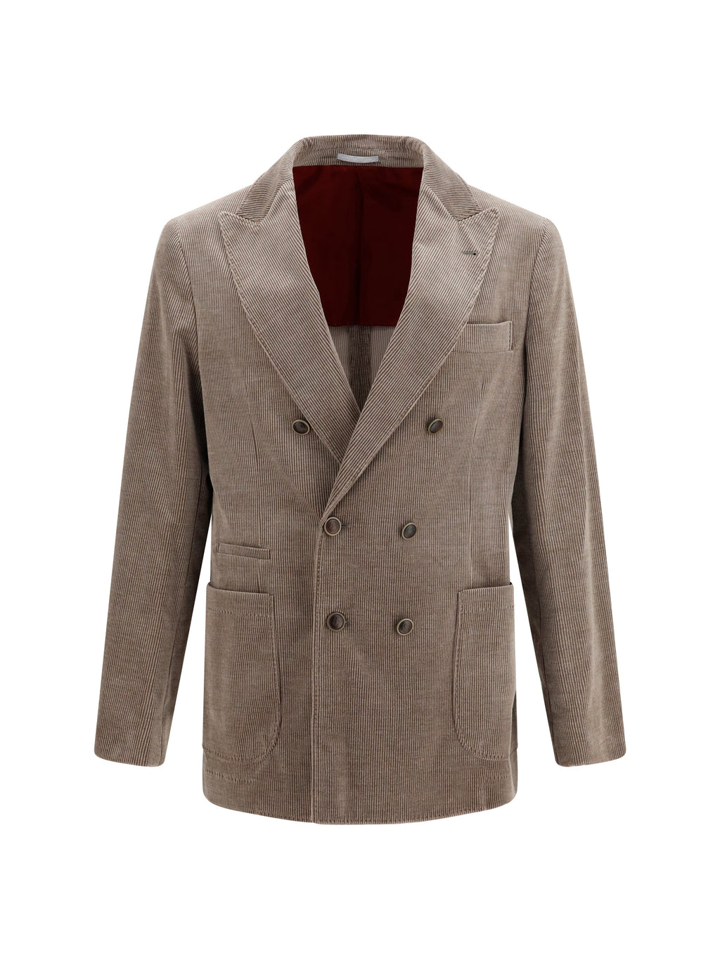 Brunello Cucinelli Men Double-Breasted Corduroy Jacket