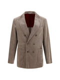 Brunello Cucinelli Men Double-Breasted Corduroy Jacket