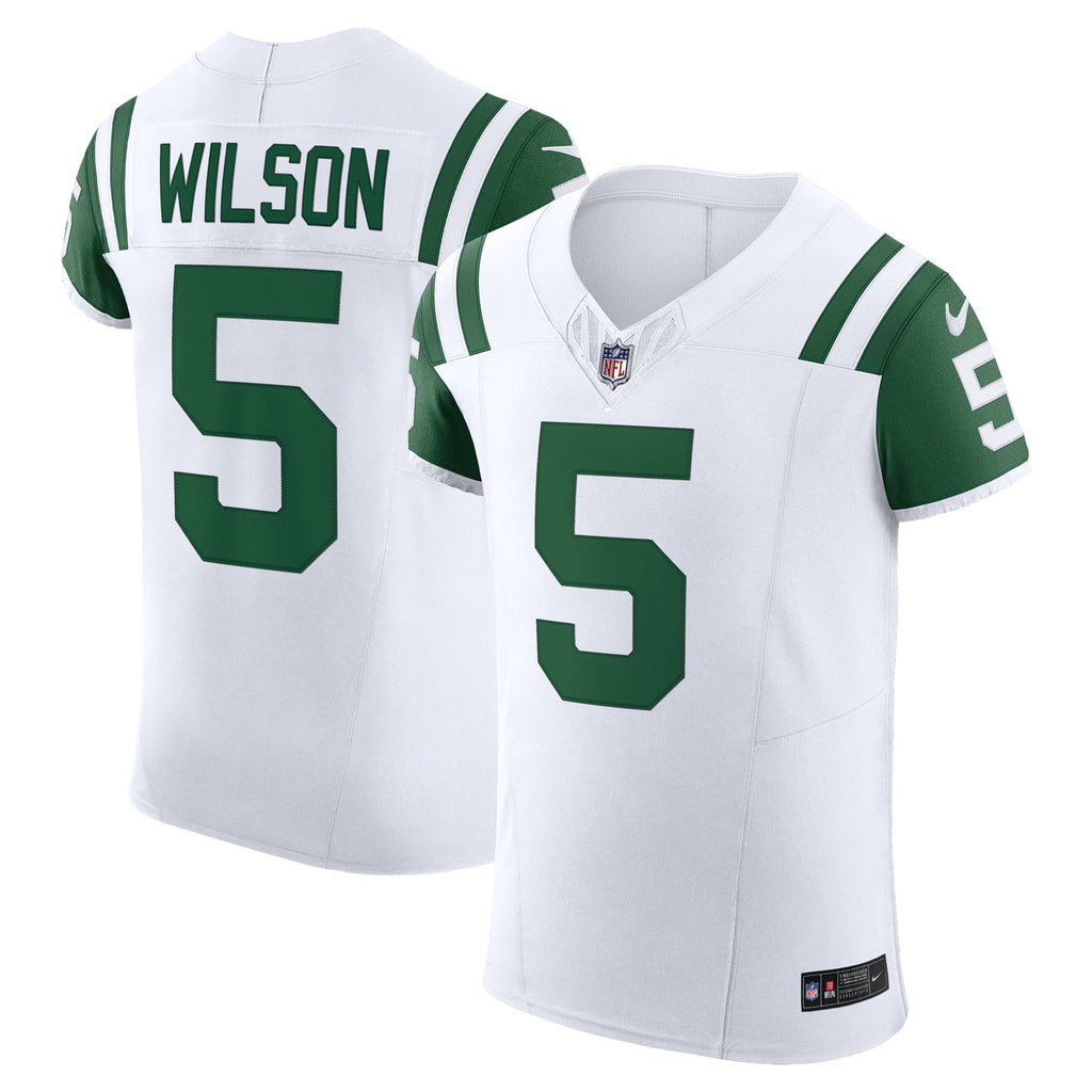 New York Jets Garrett Wilson White Classic Alternate Vapor F.U.S.E. Elite Jersey