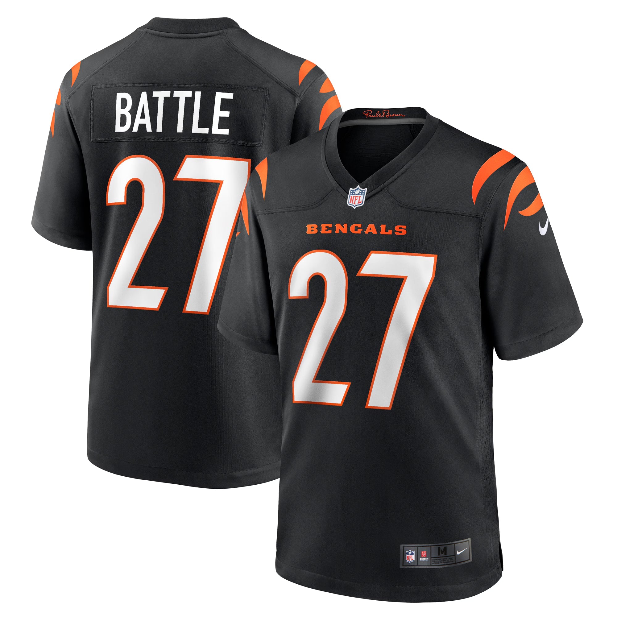 Cincinnati Bengals Jordan Battle Black Team Game Jersey