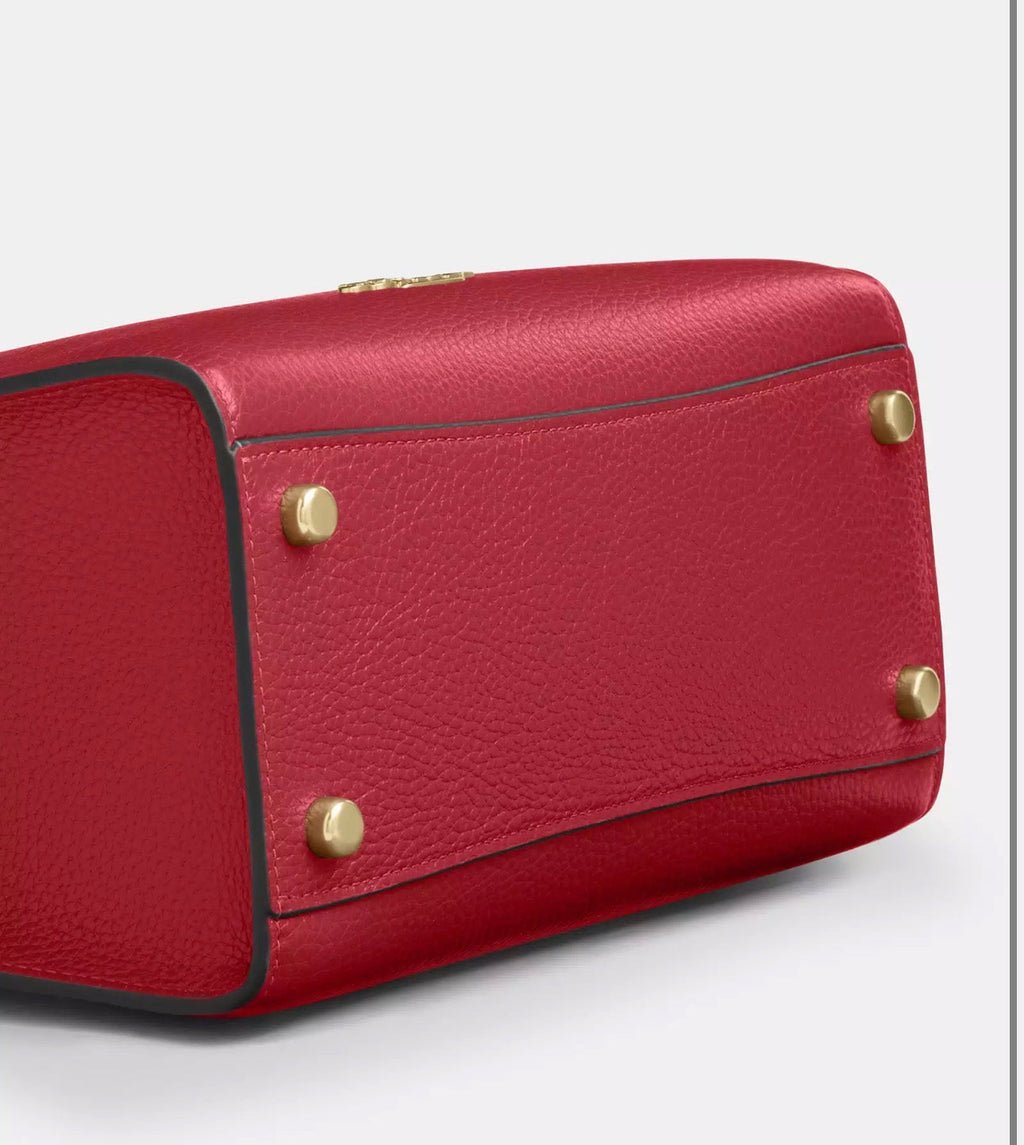 NWT Coach Maggie Small Tote Convertible Leather Bag In Red